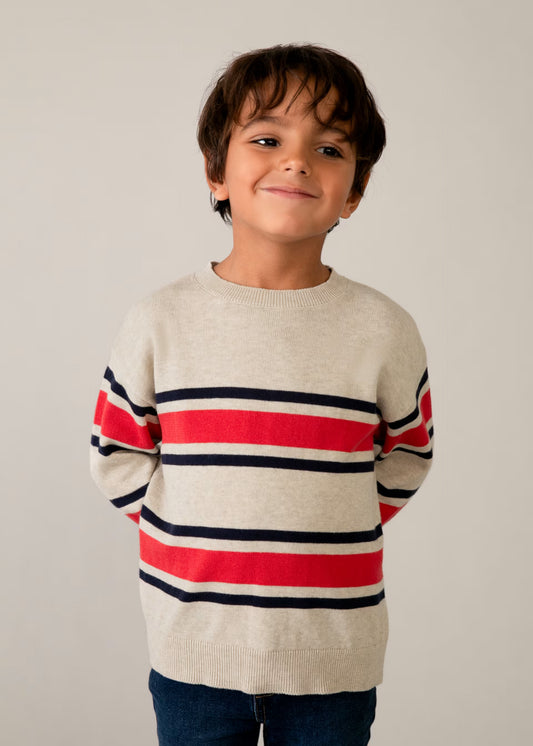 MAYORAL - BB - STRIPES JUMPER - TOMATO