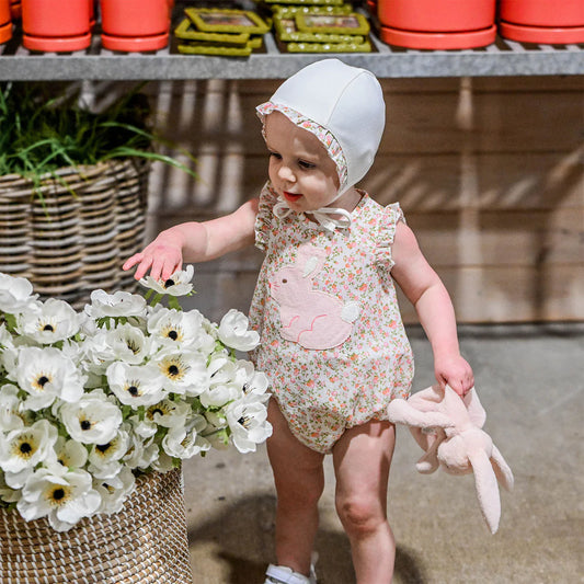 OH BABY! - BBY - POPPY SPRIG PROFILE BUNNY RUFFLE BUBBLE - BLUSH