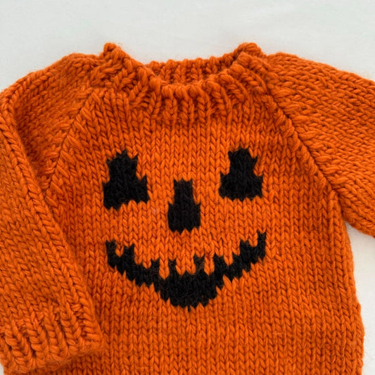BLUEBERRY HILL - BBY - JACK-O-LANTERN SWEATER - ORANGE
