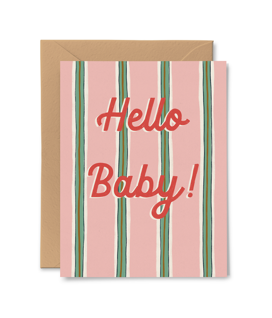 PINK PIGEON STUDIO - T&B - HELLO BABY CARD