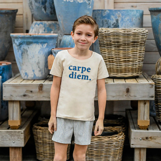 OH BABY! - TB - STRIPE EMERSON SHORT - DENIM