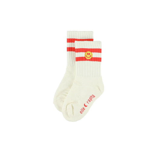 ELLA AND RAPHA - ACC - SMILEY KIDS SOCKS - CORAL