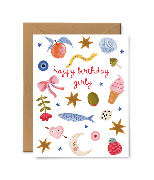 PINK PIGEON STUDIO - T&B - HAPPY BIRTHDAY GIRLY CARD