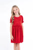 Sharona Red Pleated Velvet Dress