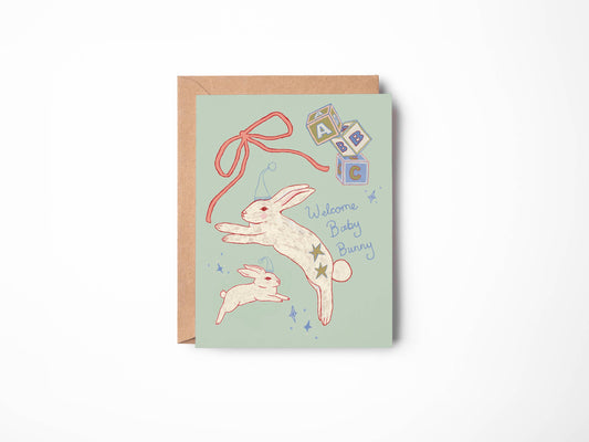 PINK PIGEON STUDIO - T&B - BABY BUNNY CARD
