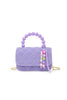 Pearl Handle Message Charm Handbag: Pink