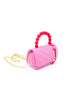 Pearl Handle Message Charm Handbag: Pink