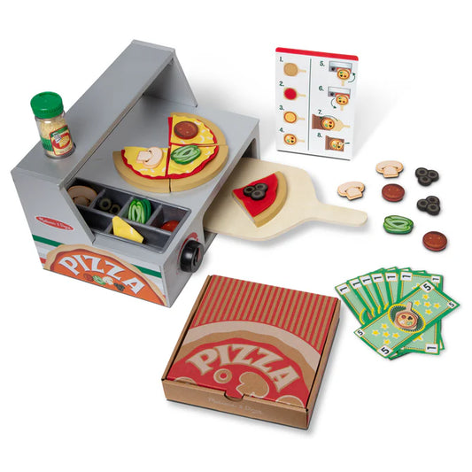 MELISSA & DOUG - T&B - TOP & BAKE PIZZA COUNTER - WOODEN PLAY FOOD