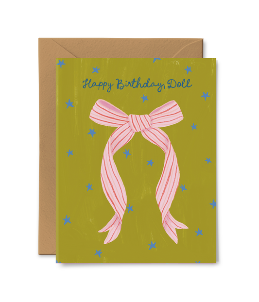 PINK PIGEON STUDIO - T&B - HAPPY BIRTHDAY, DOLL CARD
