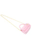 Pearl Handle Message Charm Handbag: Pink