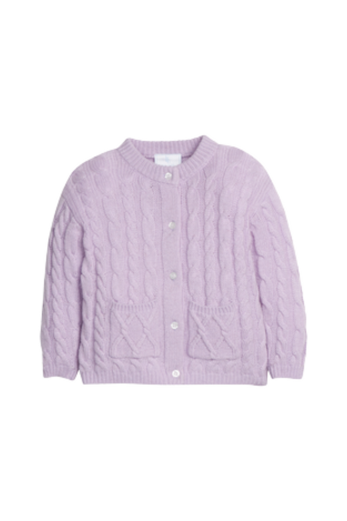 Little English - Lavender Classic Cashmere Blend Cardigan
