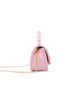 Pearl Handle Message Charm Handbag: Pink