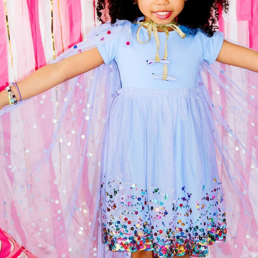 SWEET WINK - T&G - LAVENDER CONFETTI SHORT SLEEVE TUTU DRESS
