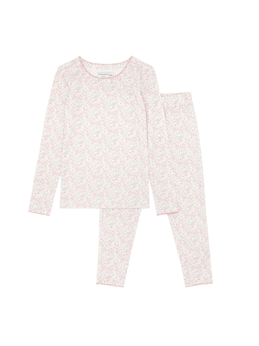 MINNOW - TG - GIRLS ANTIQUE FLORAL PIMA PAJAMA SET - ANTIQUE FLORAL