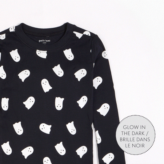 PETIT LEM - TG - 2PC PJ SET: L/S TOP + PANT KNIT - BLACK