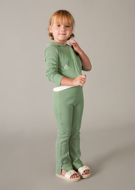 MAYORAL - TG - RIBBED FLARE TRACKSUIT - MOSS