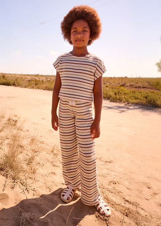 MAYORAL - BG - LONG CROCHET STYLE PANTS - BONE