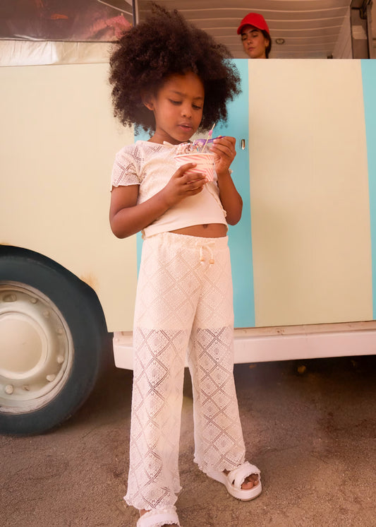 MAYORAL - TG - CROCHET PANTS - CHICKPEA