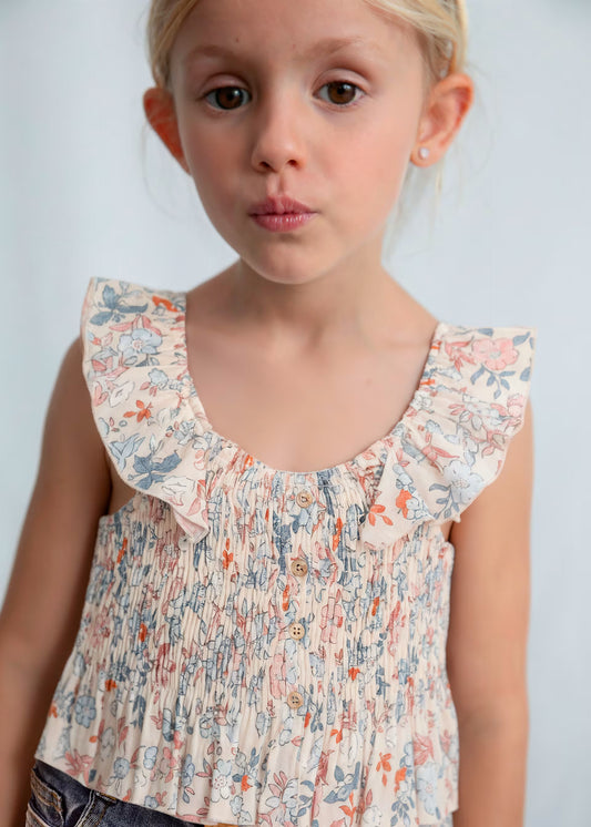 MAYORAL - BG - PRINTED BAMBULA TOP - SALMON