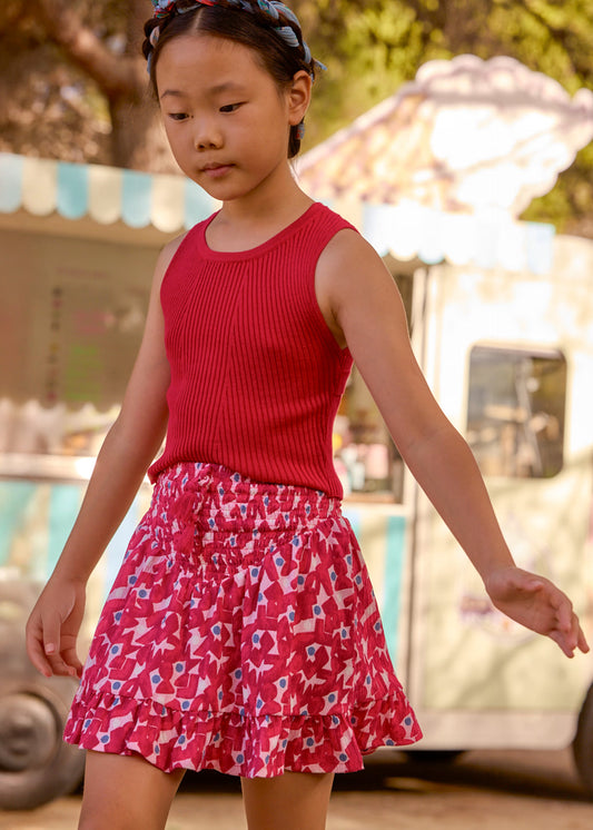 MAYORAL - BG - PRINTED SKIRT - CHERRY
