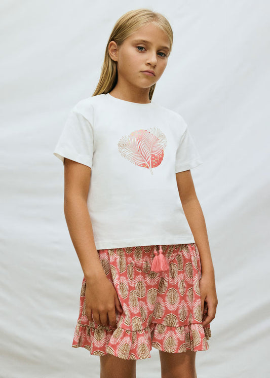 MAYORAL - BG - PRINTED SKIRT - CORAL