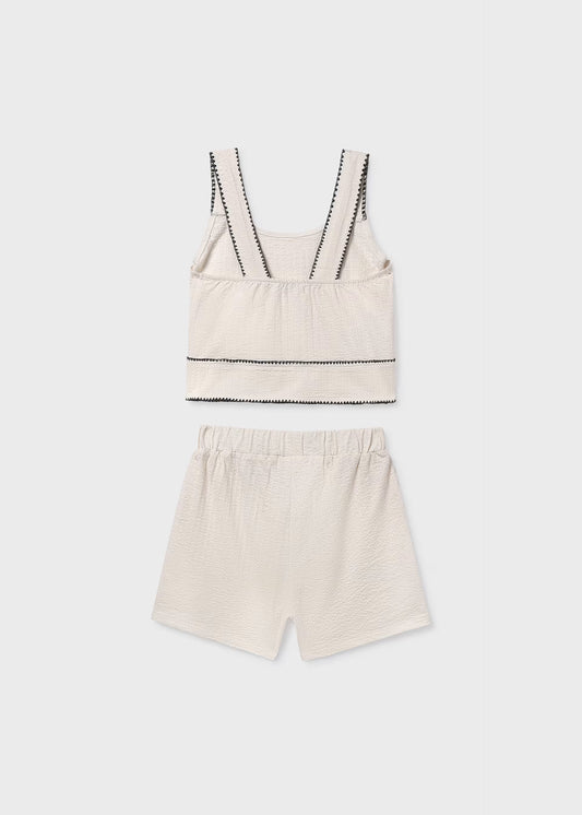 MAYORAL - BG - KNIT SHORT SET SHELL - BONE