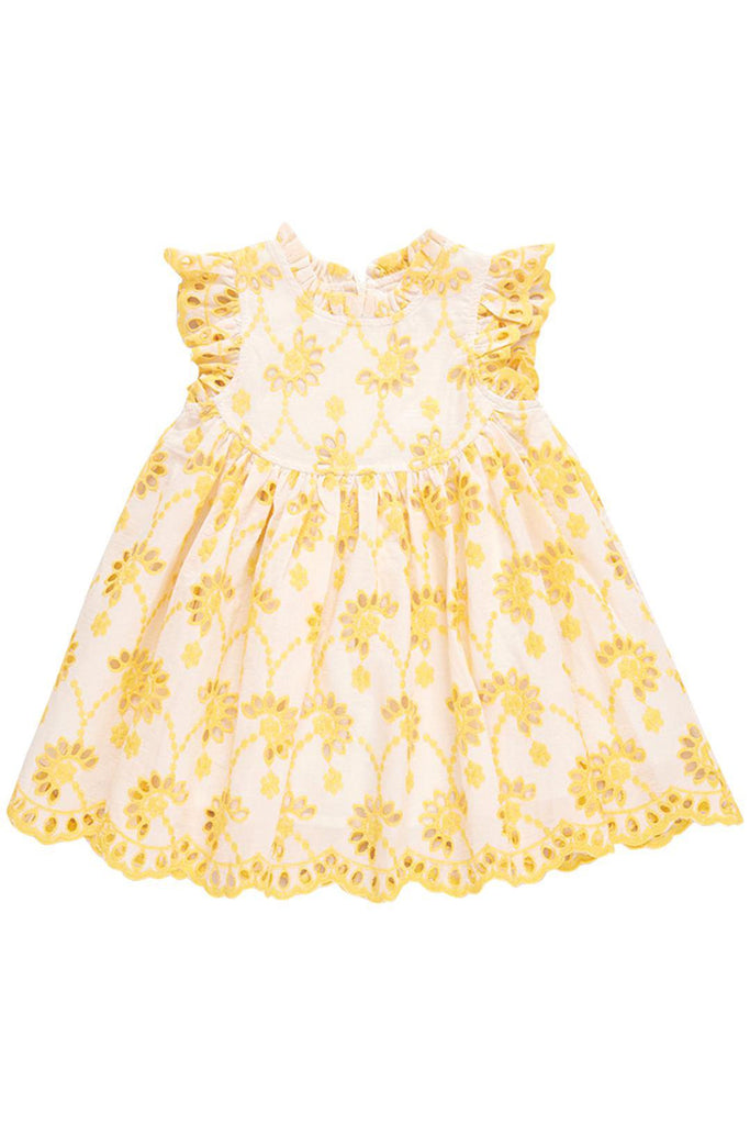 Pink Chicken - Cynthia Bright Yellow Eyelet Dress