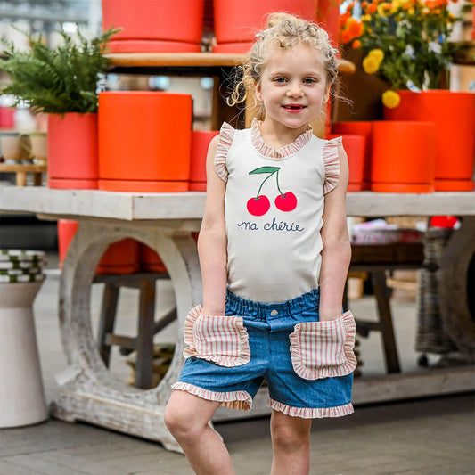 OH BABY! - BBY - DENIM LIBBY RUFFLE SHORT - DENIM