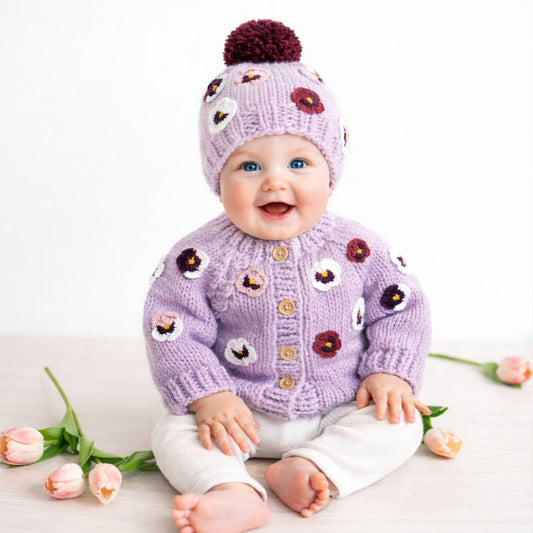 HUGGALUGS - BBY - CARDIGAN - PANSY LILAC