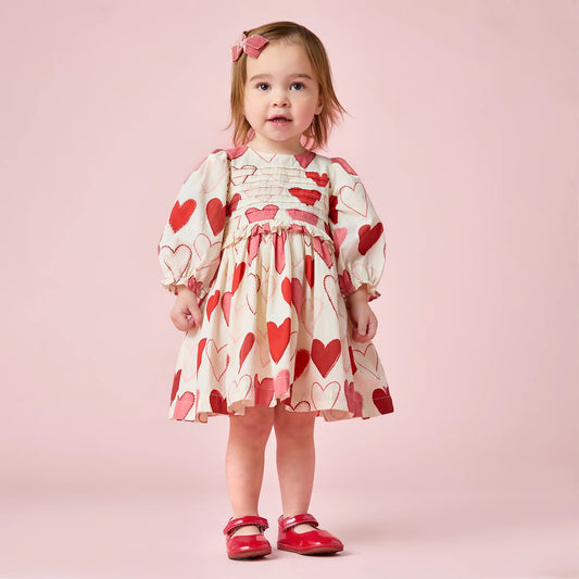 PINK CHIICKEN - BBY - BABY GIRLS RENEE DRESS - GRADIENT HEARTS