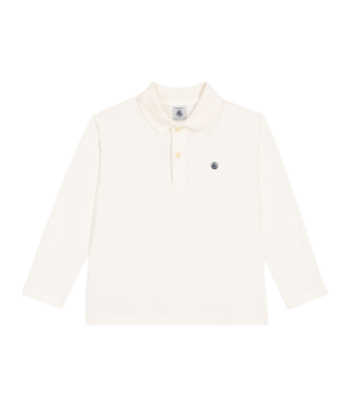 PETIT BATEAU - BB - BOY LS POLO - WHITE