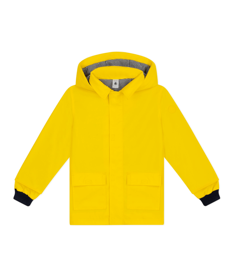 PETIT BATEAU - BB - KID HOODED RAIN JACKET - YELLOW