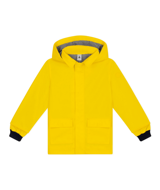 PETIT BATEAU - BB - KID HOODED RAIN JACKET - YELLOW