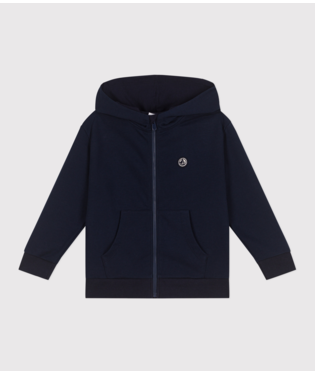PETIT BATEAU - TB - BOY ZIP UP HOODIE - NAVY