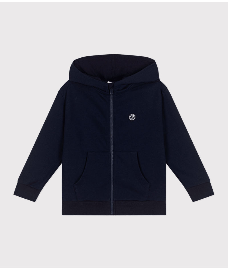 PETIT BATEAU - TB - BOY ZIP UP HOODIE - NAVY