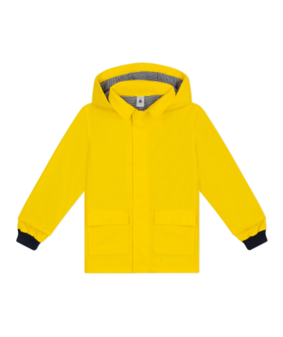 PETIT BATEAU - TB - KID HOODED RAIN JACKET - YELLOW