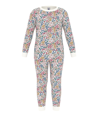 PETIT BATEAU - TG - GIRL LOUNGEWEAR LS PRINTED TOP AND PANTS - MULTI FLORAL