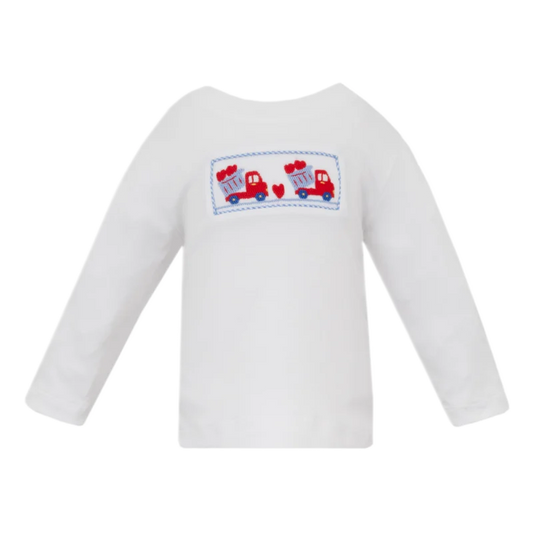 PETIT BEBE - BBY - VALENTINES DAY BOYS LS TEE - WHITE