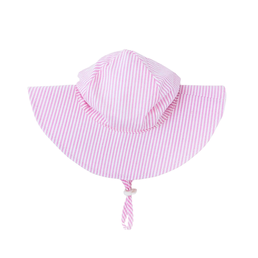 HUGGALUGS - ACC - SUNHAT UPF 50+ - PINK SEERSUCKER