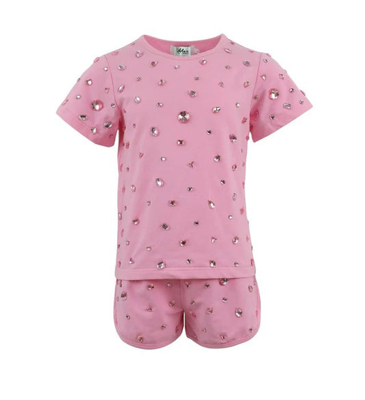 LOLA AND THE BOYS - TG - PINKY GEMS SHORT SET - PINK