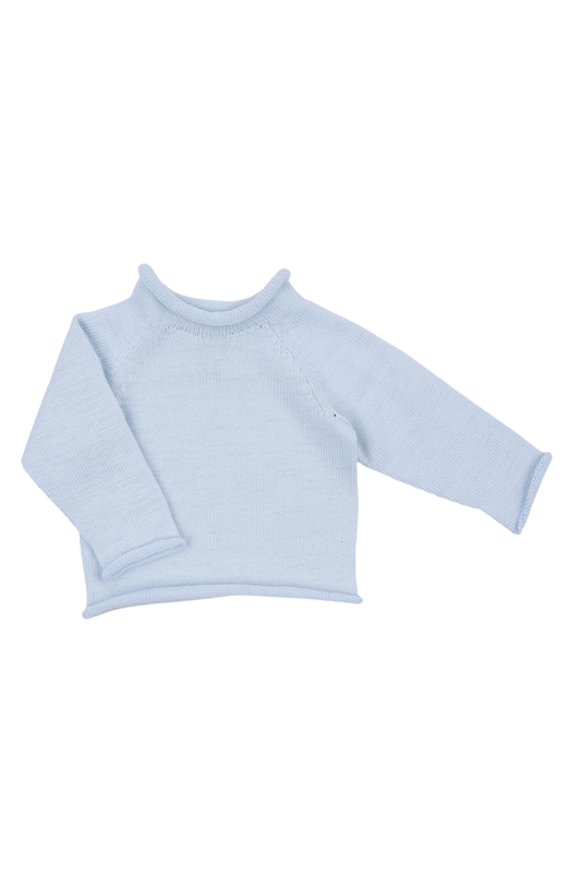 Magnolia Baby-BBY-Essential Knit Raglan Sweater- Lt Blue