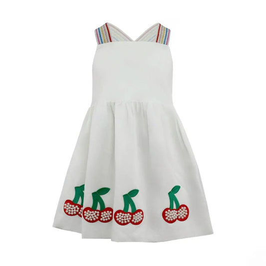 LOLA AND THE BOYS - BG - SWEET CHERRY SUMMER DRESS - WHITE