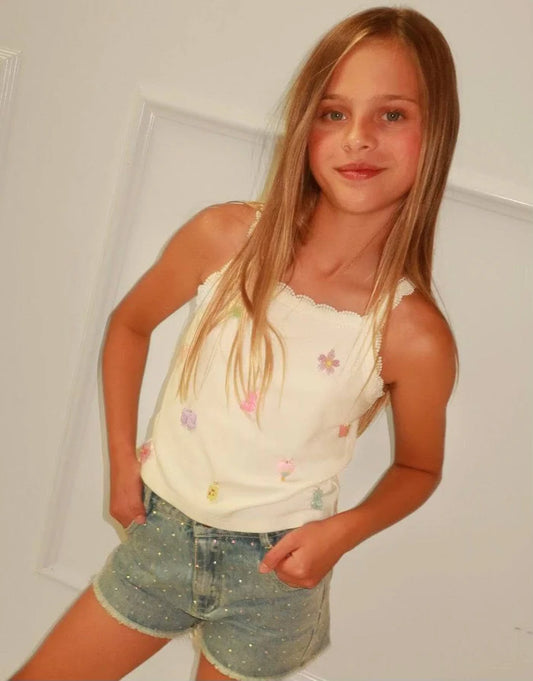 LOLA AND THE BOYS - BG - CUTIE CHARM TANK TOP - WHITE