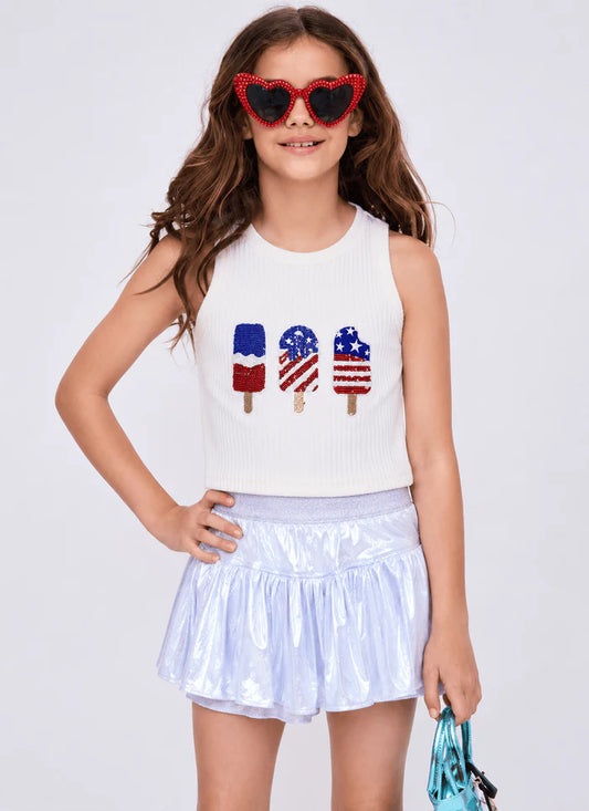 LOLA AND THE BOYS - BG - ICY BOMB POP TANK - WHITE