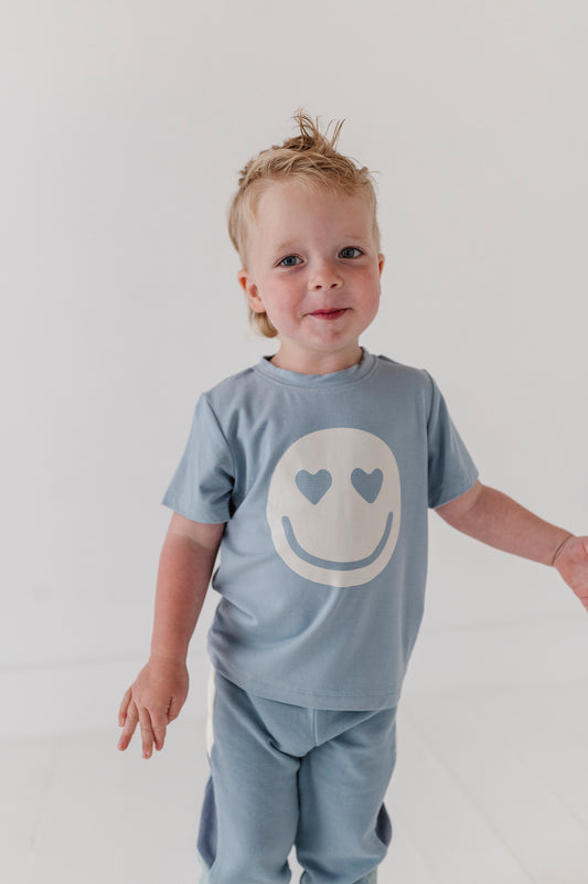 BABYSPROUTS - TB - BOY'S SHORT SLEEVE TEE - HEART EYES SMILE FACE
