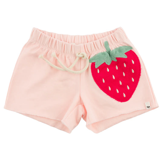 OH BABY! - BBY - STRAWBERRY CHARLIE ROLL-EDGE SHORTS - PALE PINK