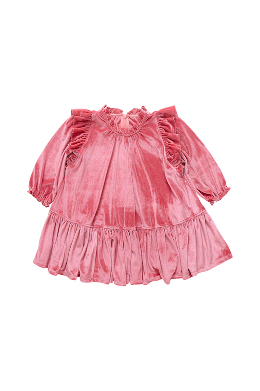 Pink Chicken - TG- Velour Harper Dress- Dessert Rose