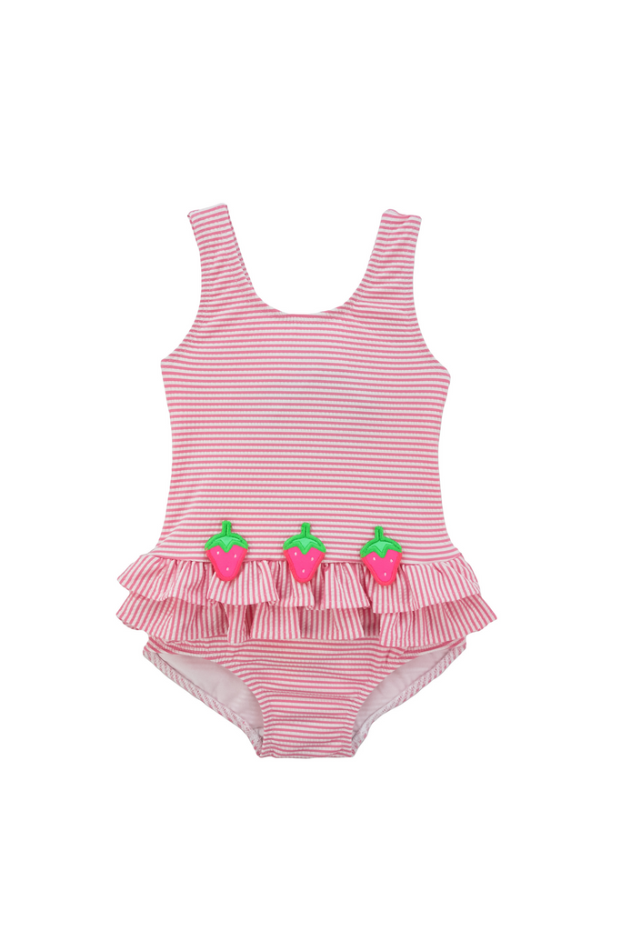 Strawberry Seersucker Swimsuit