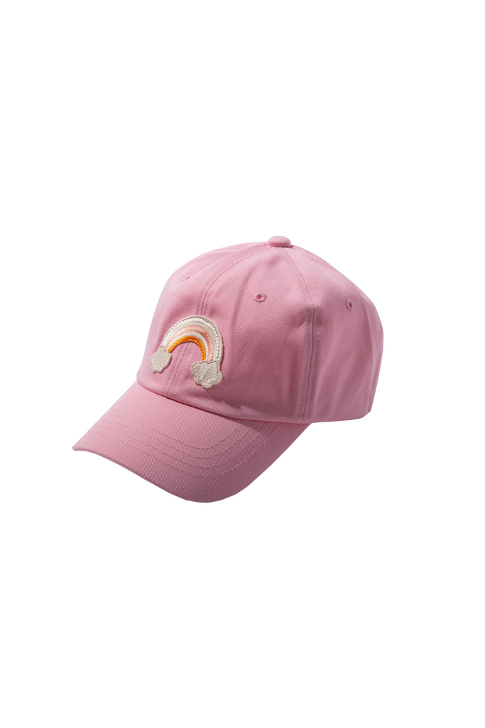 Petite Hailey - Rainbow Patched Trucker Hat - Pink