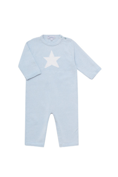 Star Knit Bodysuit - Light Blue
